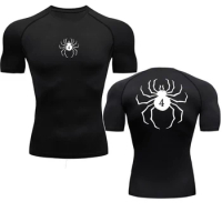 Anime Hunter X Hunter Compression Tshirt Quick Dry Running Gym Fitness Tight Sportswear Summer Breathable Spider Short Sleeve