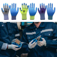 Pineapple Pattern Nitrile Work Gloves Multicolor Breathable Dipped Work Safe Gloves Stretchable Elastic Protective Mittens