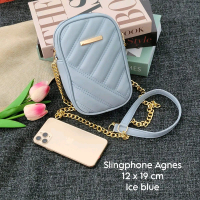 Slingphone Agnes selempang wanita tempat penyimpanan hp acara formal,kasual Kulit PU Kanvas Polos Po