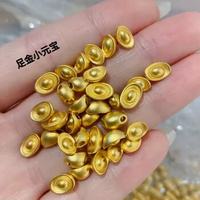 24k gold jewelry 999 gold solid coins yellow gold beads 999 pure gold yuanbao 0.2-0.7g/pc