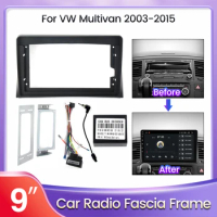 2 DIN Android Car Radio Fascia Frame For VW Volkswagen Transporter T5 Caravelle Multivan 2008-2014 Stereo Dash Panel Trim Kit