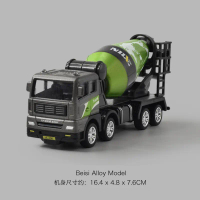 Alloy cement mixer truck, large truck, construction vehicle, excavator, mixer, forklift, crane toy