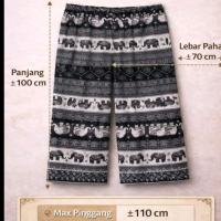 kulot panjang dengan motif ok Hitam