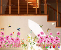 壁貼【橘果設計】粉色向日葵 DIY組合壁貼/牆貼/壁紙/客廳臥室浴室幼稚園室內設計裝潢