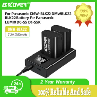SKOWER DMW-BLK22 Camera Battery With LCD Dual Charger For Panasonic LUMIX DC-S5 S5 IIX S5M2 S5M2X GH5 II GH5M2 GH6 G9 II