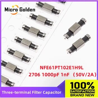 (5pcs) 2706 1000pF 1nF 50V 2A 6816 SMD Three Terminal Feed Through Filter Capacitors NFE61PT102E1H9L EMI Static Noise Filter