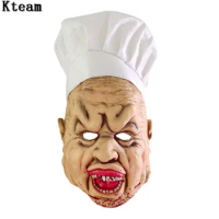 Funny Halloween Terror Zombie Mask Cosplay Props bloody/crazy Chef Mask Bloody Scary Extremely Disgusting Horror cook Mask