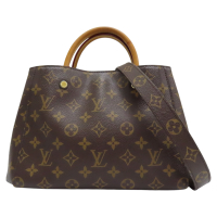 【二手名牌BRAND OFF】LOUIS VUITTON LV 路易威登 棕色 原花 帆布 Montaigne BB 兩用包 M41055