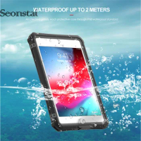 Seonstai Waterproof Case For iPad Mini5 Underwater 360 Full Protection Clear Shockproof Cover For iPad Mini4 Outdoor Diving Swim