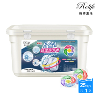 【RoLife 簡約生活】超濃縮高效五合一凝珠洗衣球(13g/顆 25顆/盒 高效去汙 酵素潔淨 香氛淨味)