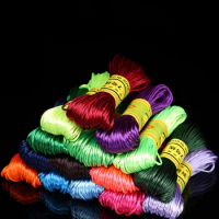 20m 1.5mm Mix Color Nylon Rattail Cord Chinese Knotting Silk Macrame Cord Beading Braided String Thread