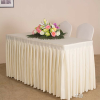 長條會議桌布辦公台布展會桌布活動桌裙台裙簽到桌罩純色桌