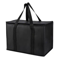 Food Delivery Bag Thermal Insulation Bag Heavy Duty Large Insulated Bag Collapsible Cooler Bag 65-70L Grocery Tote For Groceries