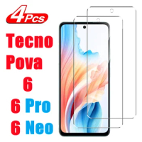 2/4PCS For Tecno Pova 6 Neo Tempered Glass Protective For Tecno Pova 6 Screen Protector For Tecno Po