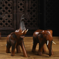 泰國工藝品木雕大象辦公室電腦桌面擺件東南亞風情裝飾實木雕刻