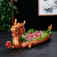酒店餐廳意境菜創意餐具個性中國龍形狀特色火鍋店異形龍蝦菜盤
