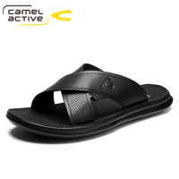 Camel Active Summer Slippers Men Flip Flops Beach Sandals Non-slip Casual Flat Shoes Slippers Indoor House Men Outdoor Slides