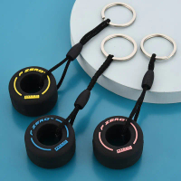 F1 perlumbaan cenderamata Kereta Tayar rantai kunci Hadiah Mini Kereta rantai kunci Unisex Key-Ring