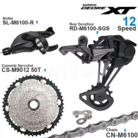 SHIMANO DEORE XT M8100 12 Speed Groupset with Shifter Rear Derailleur Cassette Sprocket 11-50T/52T CN-M6100 Chain