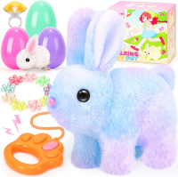 Hopping Plush Bunny Easter Interactive Toys for KidsCan Wagging Tail and Twitching Nose with Remote 