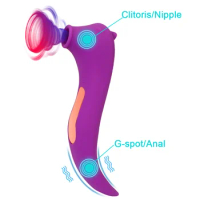 Nipple Sucker Dual Motors Sucking Vibrator 20 Modes Dildos G Spot Clitoris Stimulator Sex Toys for Women Adults