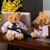 23cm New Cute Teddy Bear Taekwondo Bear Cub Dolls Couple Kid's Small Teddy Plush Toy Valentine Xmas Birthday Gift Home Decor