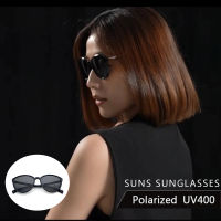 【SUNS】Polarized時尚簡約偏光太陽眼鏡 時尚黑 超輕量僅18g(防眩光/遮陽/台灣製/抗UV400)