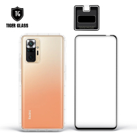 T.G MI 紅米 Note 10 Pro 手機保護超值3件組(透明空壓殼+鋼化膜+鏡頭貼)
