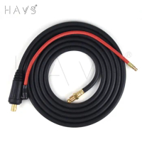3.8M WP26 Quick Connect TIG Welding Torch Gas-Electric Integrated Rubber Hose Cable Wires 35-50 Euro Connector 12.5FT