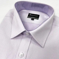 【vivi 領帶家族】H-Supreme 高級優質舒適長袖襯衫(8363紫底斜紋)