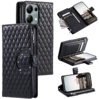 For Poco M6 Pro 4G 5G Crossbody Zipper Wallet Leather Case For Xiaomi Poco X6 Pro Luxury Cover Mi Phone C65 X6 X 6 M6 Pro Funda