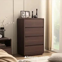 Dekoruma JUJO Lemari Laci 4 Pintu Kayu / Lemari 4 Pintu Kayu / Lemari Baju 4 Pintu - Walnut