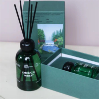 Oil Diffuser with Rattan Sticks, Scented Diffuser Set for Home, Bathroom, Bedroom, Office, Hotel Glass Oil Diffuser Gift Set
