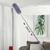 Microfiber Duster Ceiling Duster Washable Duster with Bendable Head and Extension Pole for Ceiling Fan Wall Air Conditioner