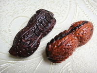 木檀世家印度小葉檀香紫檀雕花生(一只) 手把件木雕茶寵工藝品