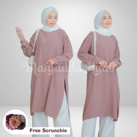 Atasan Tunik Cringkle/Tunik Long Cringkle Busui/Non Busui LD 120 - Atasan Tunik Cringkle yang Stylis