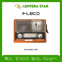 Fleco Radio Bluetooth Speaker Senter LED F-105 dengan Jam Analog|Radio Multifungsi FM/AM/SW/USB/TF