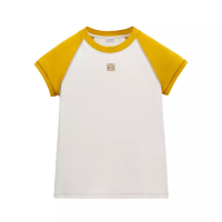 LOEWE Raglan Small Fit T-Shirt in Cotton Blend Mustard/Bronze