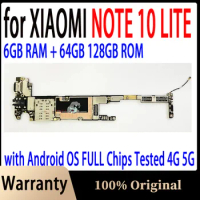 100% Original Working Mainboard Motherboard For Xiaomi Mi Note10Lite Note 10 Lite with ROM Circuits Card Fee Plate