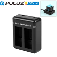PULUZ USB Dual Batteries Charger for GoPro Hero11 Black / HERO9 Black / HERO10 Black