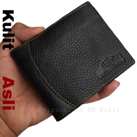 Dompet Kulit Pria Original Cowok Pendek Panjang Lipat Dua Kartu Koin Polos Murah Keren Kece Gagah Te