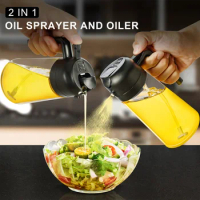 Dual Purpose Oil Spray Fryer Air Oil Spray Olive Oil Sprayer 500ml Kitchen Oils Spray BBQ Kitchen Baking Roasting Picnic