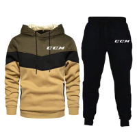 2022 CCM Tracksuit Men Sets Winter Hoodies Pants 2 Piece Set Running Hoody Mens Brand Sweatshirt Spo