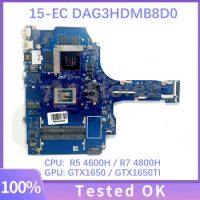 Mainboard DAG3HDMB8D0 With R5 4600H / R7 4800H CPU Laptop Motherboard For HP 15-EC 15Z-EC TPN-Q229 GTX1650 / GTX1650TI 100% Test