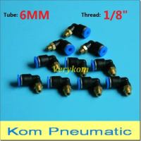 10pcs/lot L type 6mm 1/8 inch threaded elbow pu hose connector 90 degree PL 6-01 06-01 nylon pipe joint pneumatic air fitting