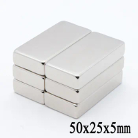 5pcs 50x25x10mm N35 Block Neodymium Magnet Rare Earth Magnets Permanet Powerful Magnets 50mm x 25mm x 10mm