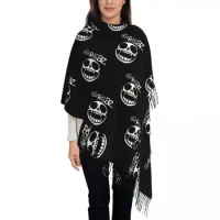 Womens Tassel Scarf Gorillaz-Symbol Long Soft Warm Shawl and Wrap Daily Wear Pashmina Scarves