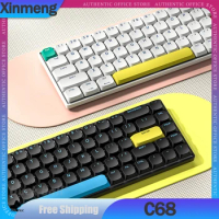 Xinmeng C68 Gamer Mechanical Keyboard 3 Mode 2.4G Bluetooth Wireless Technology Keyboard Rgb Backlit Hot Swap Office Keyboards
