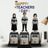 Piala Hari Guru (SERAGAM KOPRI MODEL 2) - Piala Akrilik Hari Guru - Piala Karakter Guru Seragam KOPR