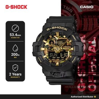 G-Shock Bold Camo GA-700 Series GA-700CF-1ADR Jam Tangan Pria Analog Digital Resin Black Gold Origin